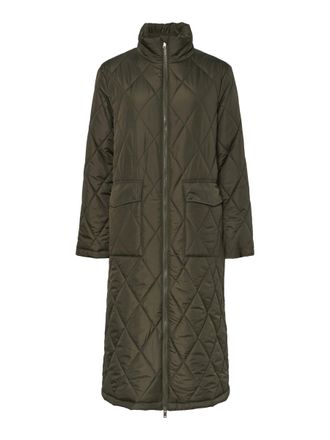 Pieces Womens Pcmailey Long Quilted Jacket Noos Bc Coat, Forest Night, L