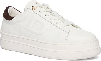 Dune London Womens Ladies Eden - Flatform Lace-Up Trainers - White Leather - Size UK 5