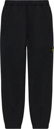 Stone Island Relaxed Fit Black Sweatpants with Distinctive Patch Logo