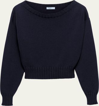 Prada Boat Neck Knit Balloon Sweater