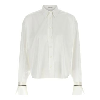 Brunello Cucinelli Relaxed Boxy Shirt - female - Brunello Cucinelli - Shirts - White - XS - Blouses & Shirts