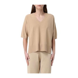 KANGRA V-neck Knitwear, female, Beige, Size: S Kangra Sweaters White