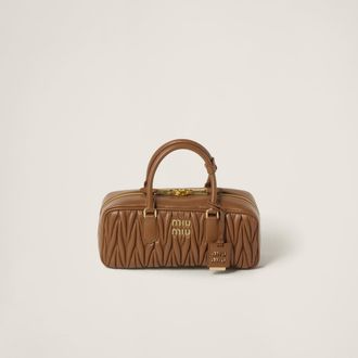 Miu Miu Arcadie Matelass&eacute; Nappa Leather Bag, Woman, Caramel