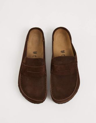 Birkenstock Naples - Mocassini avvolgenti in camoscio color caraffa-Marrone