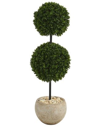 Nearly Natural 45In Boxwood Double Ball Uv-Resistant Artificial Topiary Tree In Planter (Indoor/Outdoor)