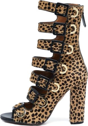 Aquazzura Sandalen met luipaardprint en hak - Beige