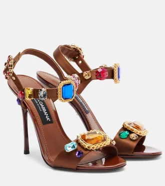 Dolce & Gabbana Sandalias Keira 2.0 105 de sat&eacute;n adornadas
