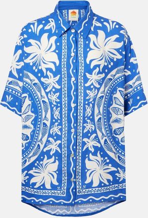 Farm Rio Camicia Ocean Scarf in misto lino