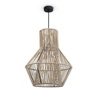 Paco Home Paco Home - L&aacute;mpara Colgante Led Sal&oacute;n L&aacute;mpara Colgante Comedor Vintage Mimbre Look Boho L&aacute;mpara Colgante, Schwarz 11 (de)