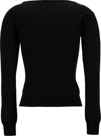 Alexander McQueen Womens Black Top With Square Neckline Viscose Tops