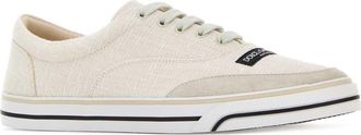 Dolce & Gabbana Mens Ivory Canvas Dg Sailing Sneakers Biancogesso