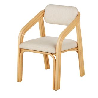 Maisons du monde Sill&oacute;n de comedor en rat&aacute;n y tela beige