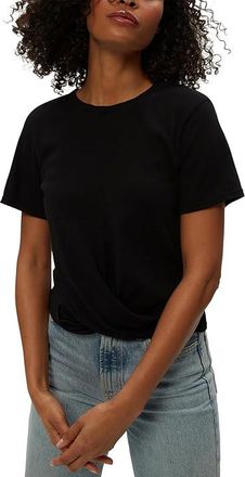 Michael Stars Hollis Criss Cross T-Shirts Womens Clothing Black : LG (US 8-10), Cotton