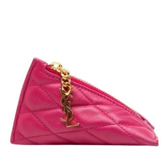 Saint Laurent Pre-owned Coin Pouch - Dames - Pre-owned - Roze - Maat: ONE Size Leer