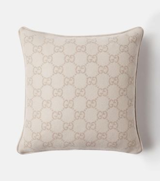 Gucci GG jacquard wool and cashmere cushion