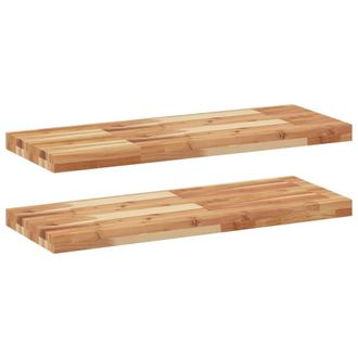 Berkfield Home Floating Shelves 2 pcs 80x30x4 cm Oil Finished Solid Wood Acacia in Brown | Size: 80 x 30 x 4 cm
