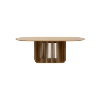 Woodek Mesa de comedor de roble macizo y chapa de roble, acabado mate