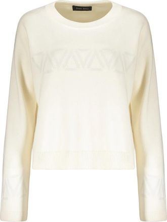 Herno Rondgebreide Pullover - Dames - Ronde hals truien - Beige - M - Wol - Truien & Vesten