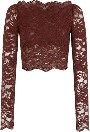 Paco Rabanne Intricate Floral Lace Long-Sleeve Top