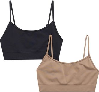Yogalicious Set of 2 Skin Soft Smoothing Kenzie Scoop Bralettes in Leafless Tree/Black at Nordstrom Rack, Size X-Large