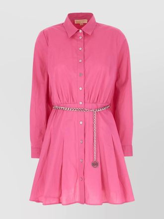 Michael Kors sleeve belted pleated dress