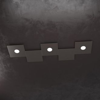 Top-Light Top-light - Plafoniera Moderna Top Light Eccentric 1156 3l2d Gx53 Led Metallo Lampada Parete Soffitto, Finitura Metallo Marrone