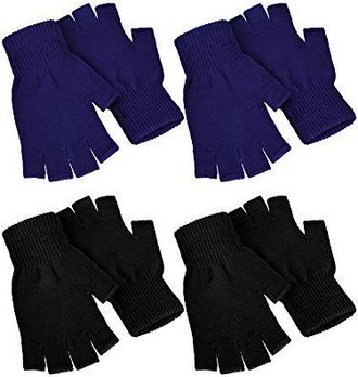 3 Paires De Gants Mi-Doigts En Tricot - Pour Hommes Et Femmes (Hiver, Bureau, Sport)