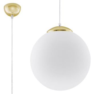 Sollux Lighting L&aacute;mpara de techo blanco, dorado acero, vidrio alt. 120 cm