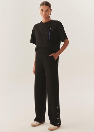 Exquise Vivienne Chic Comfort Knit Trousers in Black at Nordstrom, Size Medium