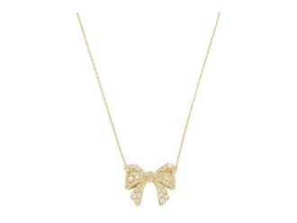 Kendra Scott Krista Bow Pendant Womens Necklace Womens Necklace Gold White Mix, Brass