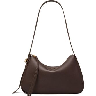 Tory Burch Romy Leather Shoulder Bag in Deep Brown at Nordstrom