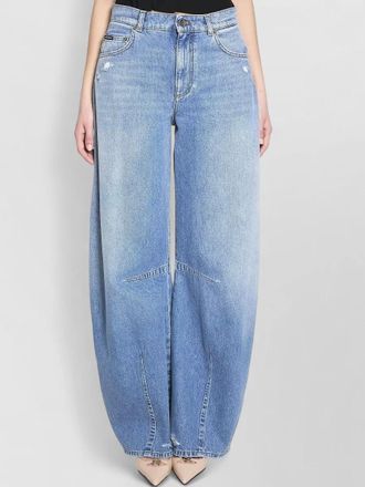 Dolce & Gabbana five pocket denim barrel leg trousers
