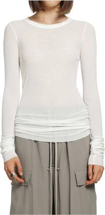 Rick Owens Tops, Dames, Wit, S, Rib LS T