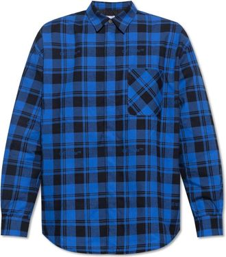 Off-white Geruit Overhemd - Heren - Casual Overhemden - Blauw - S - Katoen - Overhemden