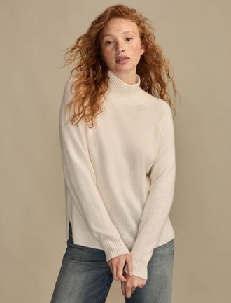 Lucky Brand Womens Cashmere Mock Neck Sweater