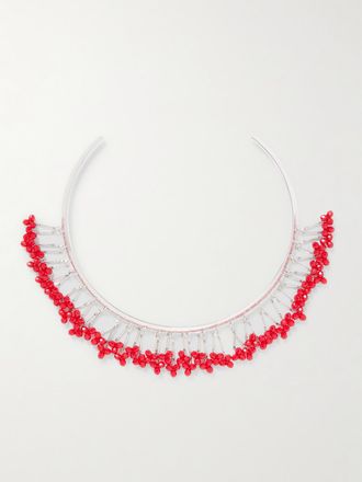 Isabel Marant Choker In Metallo Argentato Con Perline - Argento