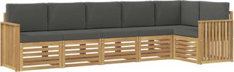 vidaXL Conjunto De Sof&aacute;s De Exterior 6 Uds. Blanco Y Antracita Vidaxl