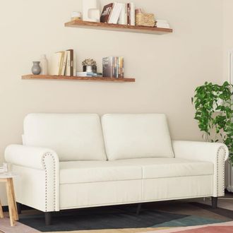 vidaXL Sof&aacute; De 2 Plazas Terciopelo Color Crema 140 Cm Vidaxl