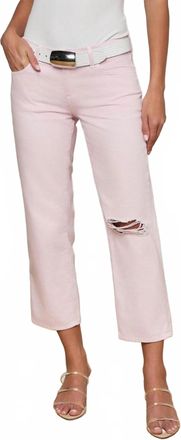 L'agence Womens Blaine Cropped Stove Pipe Jean In Icy Lilac Destruct