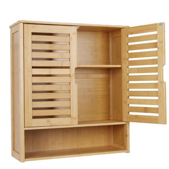 OEM Armario De Ba&ntilde;o Mural, Bamb&uacute; Natural, Almacenamiento Multifuncional