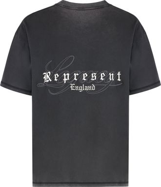 Represent Mens Crew Neck T-Shirt With Vintage Effect Black Cotton T-Shirts And Polos