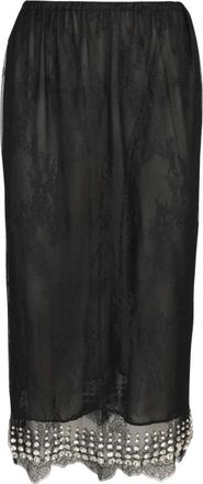 CHB Christian Boaro Geborduurde Midirok - Dames - Kokerrokken - Zwart - XS - Rokken