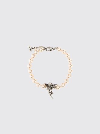 Vivienne Westwood Bracciale in ottone argentato con perle e charm Orb