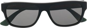 Gucci rectangular frame sunglasses - unisex - Acetate - 40 - Black