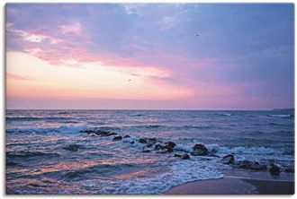 Artland Leinwandbild »Tagesbeginn am schönen Ostseestrand« Gewässer 1 Stk. tlg. auf Keilrahmen gespannt