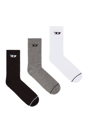 Diesel 3-pack of ribbed socks with D logo - Socks - Man - Multicolor