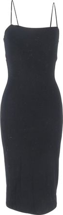 Alexander Wang Back Cutout Sleeveless Midi Fitted Dress in Black Modal