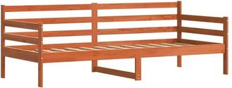 vidaXL Cama De D&iacute;a Con Cabecera Marr&oacute;n Cera Madera De Pino Macizo Vidaxl