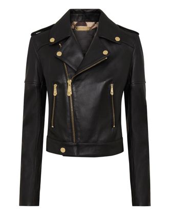 Philipp Plein Leather Biker Jacket