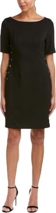 Adrianna Papell Lace Up Sheath Dress In Black
